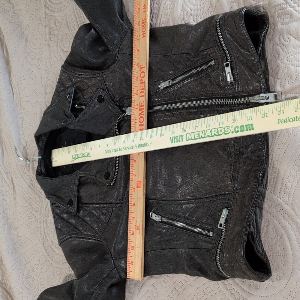 All Saints Women's Brown Leather Jacket 6 - Picture 6 of 9
